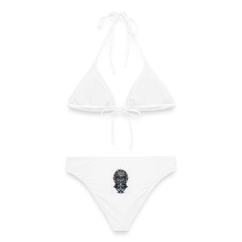 Surreales Kopf-Treppenlabyrinth - Frauen Bikini - Weiß - Hinten - AI Model Female 172 dark (172cm)