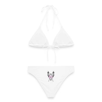 GEBOREN, UM ZERSTÖRT ZU WERDEN - Frauen Bikini - Weiß - Hinten - AI Model Female 172 dark (172cm)