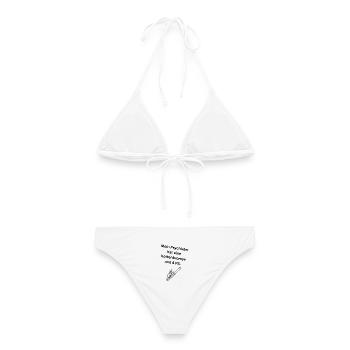 Mein Psychiater hat eine Kettenbremse und 4 PS. - Frauen Bikini - Weiß - Hinten - AI Model Female 172 dark (172cm)