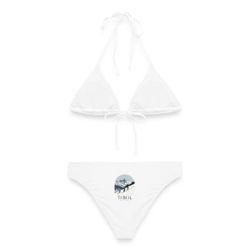 Tirol Austria Alpine Skiing - Frauen Bikini - Weiß - Hinten - AI Model Female 172 dark (172cm)
