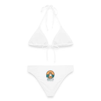 Weniger Arbeit, Mehr Reisen - Frauen Bikini - Weiß - Hinten - AI Model Female 172 dark (172cm)