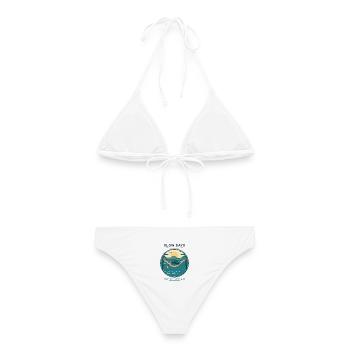 Slow Days Strandhammock Signet - Frauen Bikini - Weiß - Hinten - AI Model Female 172 dark (172cm)