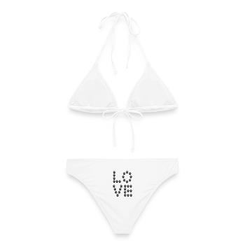 Paw Print Love – Minimal Dog & Pet Design - Frauen Bikini - Weiß - Hinten - AI Model Female 172 dark (172cm)