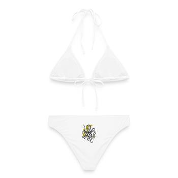 Pieuvre / Calmar / Monstre marin / Pieuvre - Bikini femme - blanc - Dos - AI Model Female 172 dark (172cm)