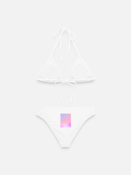 Traumhafter Zuckerwatte-Pastell-Farbverlauf - Frauen Bikini - Weiß