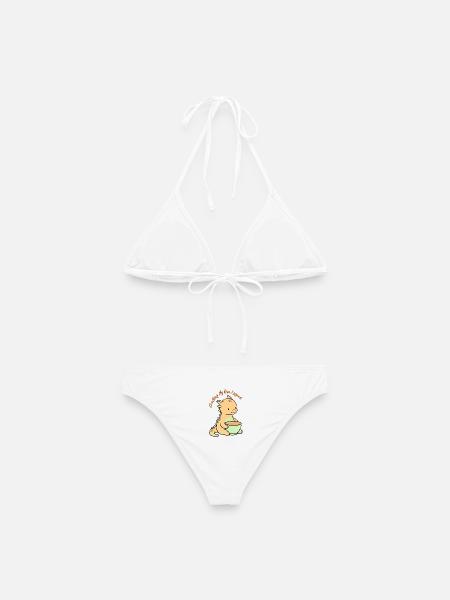 Süßer Basteldrache – Kawaii Teeliebhaber-Geschenktasse - Frauen Bikini - Weiß