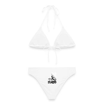 Darts Champion 2026 Kreisliga shirt black white - Women's Bikini - white - Back - AI Model Female 172 dark (172cm)