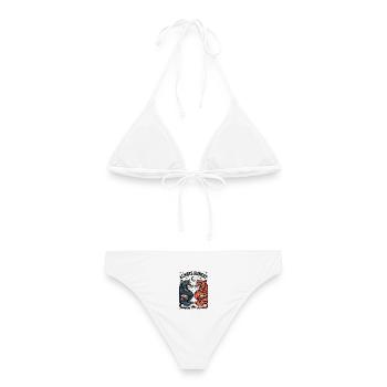 Immer Hungrig Katzenduo mit Burger - Frauen Bikini - Weiß - Hinten - AI Model Female 172 dark (172cm)