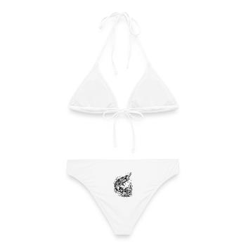 Brochez sur un softbait | Collection Classique - Bikini femme - blanc - Dos - AI Model Female 172 dark (172cm)