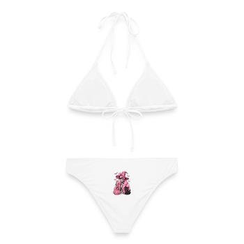 Sorcières : Squelette Glam Rose Halloween - Bikini femme - blanc - Dos - AI Model Female 172 dark (172cm)