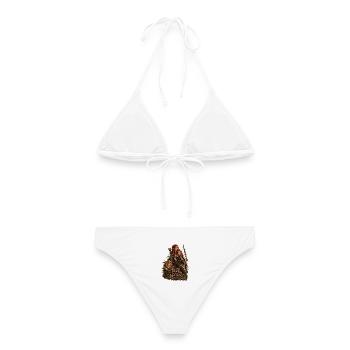 Waldjägerin: Folge deinen Instinkten - Frauen Bikini - Weiß - Hinten - AI Model Female 172 dark (172cm)