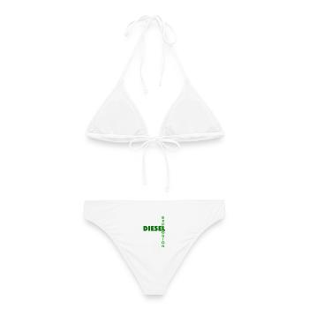 Diesel Explosion Wordplay Typography Design - Frauen Bikini - Weiß - Hinten - AI Model Female 172 dark (172cm)
