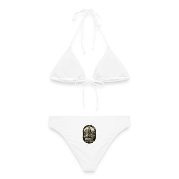  Backprint | Sondengänger Sondler sondeln - Frauen Bikini - Weiß - Hinten - AI Model Female 172 dark (172cm)