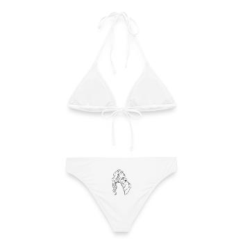 Mama & Baby Line Art - Frauen Bikini - Weiß - Hinten - AI Model Female 172 dark (172cm)
