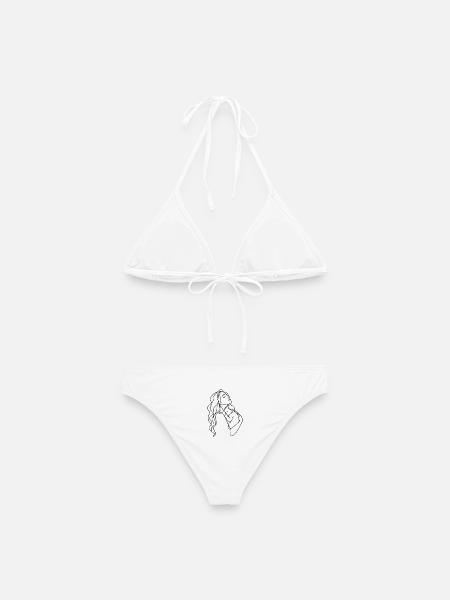 Mama & Baby Line Art - Frauen Bikini - Weiß