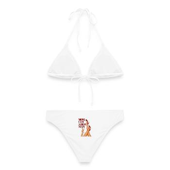 Mom I Am A Rich Man - Frauen Bikini - Weiß - Hinten - AI Model Female 172 dark (172cm)
