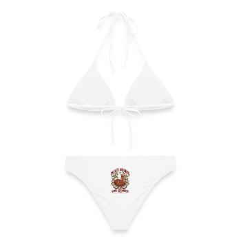 Peace Begins With Kindness - Frauen Bikini - Weiß - Hinten - AI Model Female 172 dark (172cm)