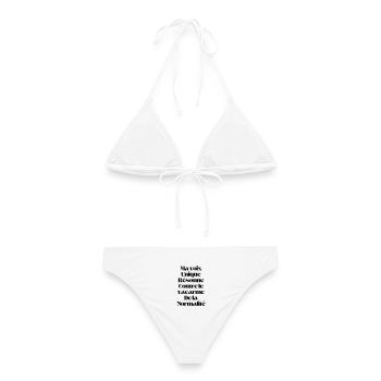 Meine einzigartige Stimme schwingt mit - Frauen Bikini - Weiß - Hinten - AI Model Female 172 dark (172cm)