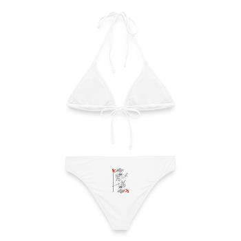 Tarot Roi d’Épée Turkiye Minmaliste - Bikini femme - blanc - Dos - AI Model Female 172 dark (172cm)