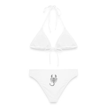 Skorpion-Metallchrom - Frauen Bikini - Weiß - Hinten - AI Model Female 172 dark (172cm)