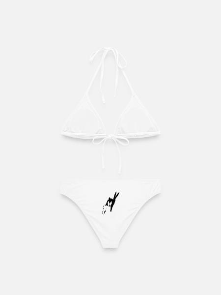 Hasi rennt Schatten Hase Osterhase Kaninchen hopp - Frauen Bikini - Weiß