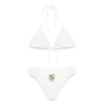 Taube Groove mit Kopfhörern - Frauen Bikini - Weiß - Hinten - AI Model Female 172 dark (172cm)