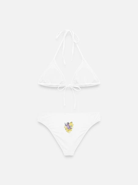 Taube Groove mit Kopfhörern - Frauen Bikini - Weiß