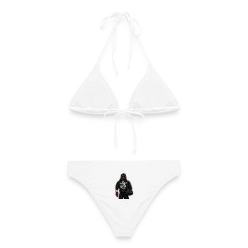 Mein Therapeut ist der Fitnessstudio – der Fitnessstudio-Typ - Frauen Bikini - Weiß - Hinten - AI Model Female 172 dark (172cm)