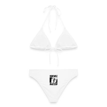 Schorle Nation – Pfälzer Dubbeglas - Frauen Bikini - Weiß - Hinten - AI Model Female 172 dark (172cm)