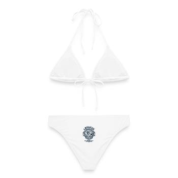 Noryangjin Fischmarkt Seoul | Vintage Korea Grafik - Frauen Bikini - Weiß - Hinten - AI Model Female 172 dark (172cm)
