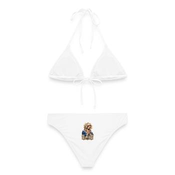 Ave Maria Heilige Mutter Gottes  - Frauen Bikini - Weiß - Hinten - AI Model Female 172 dark (172cm)
