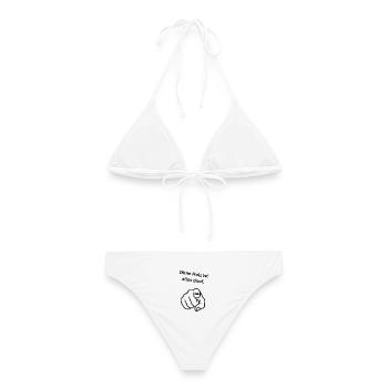 Ohne Holz ist alles doof. - Frauen Bikini - Weiß - Hinten - AI Model Female 172 dark (172cm)