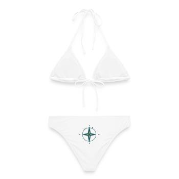 Nordstern Kompass Grafik - Frauen Bikini - Weiß - Hinten - AI Model Female 172 dark (172cm)