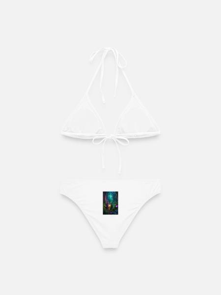 Mondbeschienener Zirkel im Verzauberten Wald - Frauen Bikini - Weiß