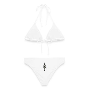 Collection Avi – Crânes et flammes - Bikini femme - blanc - Dos - AI Model Female 172 dark (172cm)