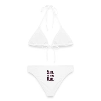 Klar. Nur ein Scherz. Nein. PDA Autist - Frauen Bikini - Weiß - Hinten - AI Model Female 172 dark (172cm)