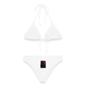 Shadow Ronin: Roter Mond Samurai - Frauen Bikini - Weiß - Hinten - AI Model Female 172 dark (172cm)