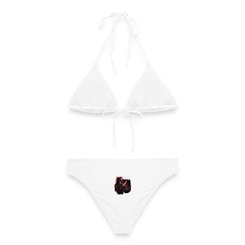 Cyber Samurai Neon Klinge - Frauen Bikini - Weiß - Hinten - AI Model Female 172 dark (172cm)
