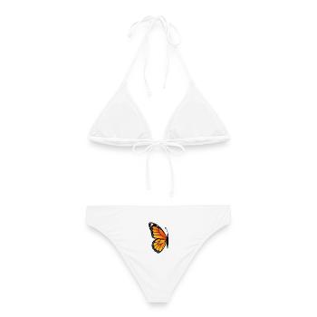 Matching butterfly - left wing  - Frauen Bikini - Weiß - Hinten - AI Model Female 172 dark (172cm)