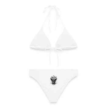 DAKUM Black Angel Statue with Chains - Women's Bikini - white - Back - AI Model Female 172 dark (172cm)