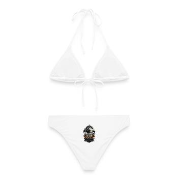 Projekt Ost Mut zur Selbstständigkeit - Frauen Bikini - Weiß - Hinten - AI Model Female 172 dark (172cm)