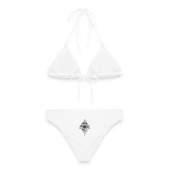 Kompass des Lebens - Frauen Bikini - Weiß - Hinten - AI Model Female 172 dark (172cm)