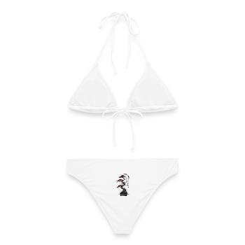 Roter Bonsai im Mondkreis - Frauen Bikini - Weiß - Hinten - AI Model Female 172 dark (172cm)