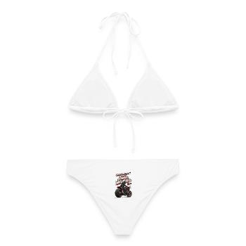 Manchmal habe ich das Gefühl, beobachtet zu werden - Frauen Bikini - Weiß - Hinten - AI Model Female 172 dark (172cm)