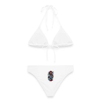 Scharlachroter Wellendrache - Frauen Bikini - Weiß - Hinten - AI Model Female 172 dark (172cm)