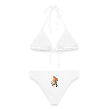 Wiedehopf Vintage - Frauen Bikini - Weiß - Hinten - AI Model Female 172 dark (172cm)
