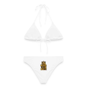 König ist zurück: Goldene Krone - Frauen Bikini - Weiß - Hinten - AI Model Female 172 dark (172cm)