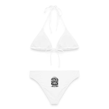 Meine Zeit steht in deinen Händen – Psalm 31,16 - Frauen Bikini - Weiß - Hinten - AI Model Female 172 dark (172cm)