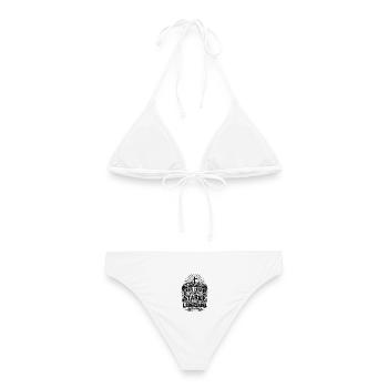 Der Herr ist meine Stärke – Psalm 118,14 - Frauen Bikini - Weiß - Hinten - AI Model Female 172 dark (172cm)