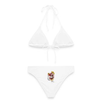 Koi Fisch Japan Tattoo Style Perseverance Hell - Frauen Bikini - Weiß - Hinten - AI Model Female 172 dark (172cm)